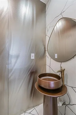 a room with a table and chairs