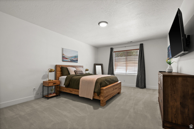 507 West Windmill Gate Cove Draper, UT 84020 - Photo 42 of 46 Bedroom with light carpet and a textured ceiling