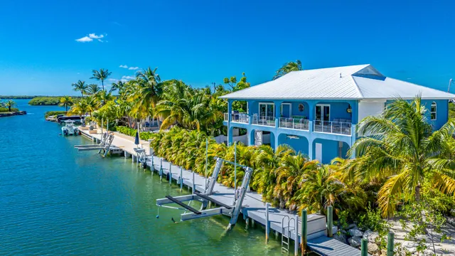 a view of a city and ocean view