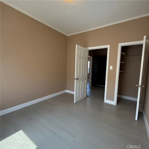 an empty room with closet