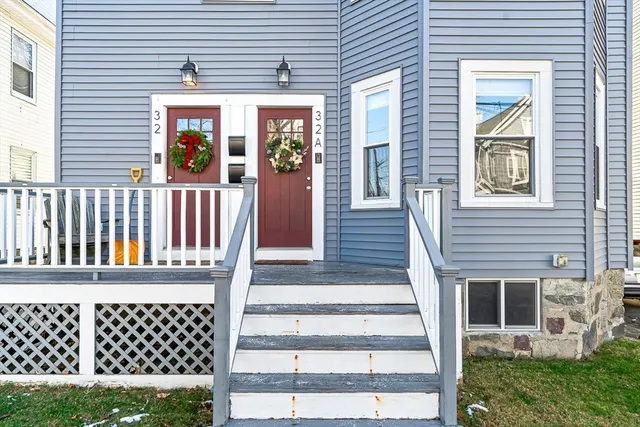 a view of a house with a deck