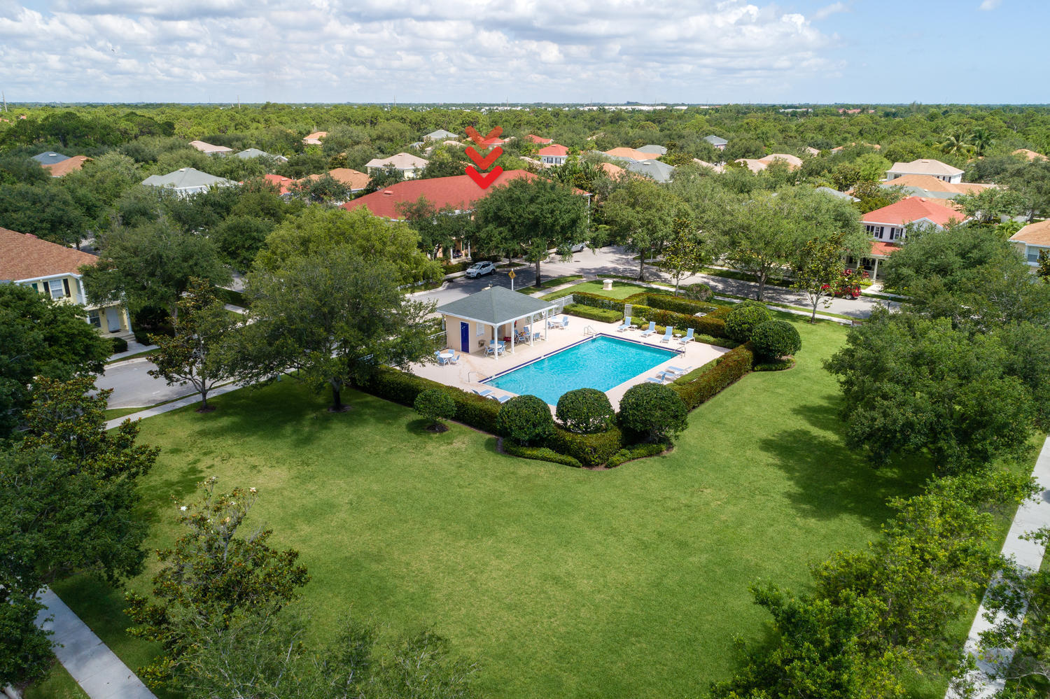 132 Milbridge Drive Jupiter, FL 33458 - Photo 25 of 43 AERIAL COMMUNITY POOL