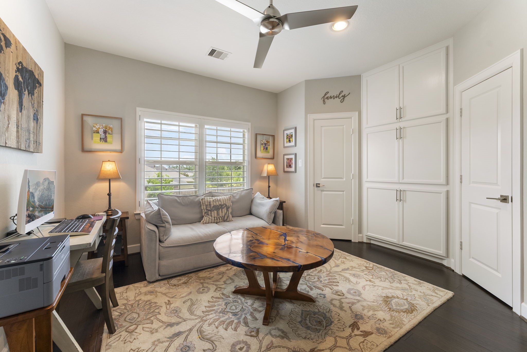 25607 Muirfield Bend Court Spring, TX 77389 - Photo 23 of 30 Versatile upstairs flex room offering endless possibilities as a secondary bedroom, home office, playroom, or private retreat, complete with abundant natural light and built-in storage.