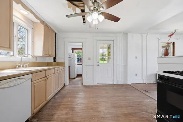 a view of a utility room with a window