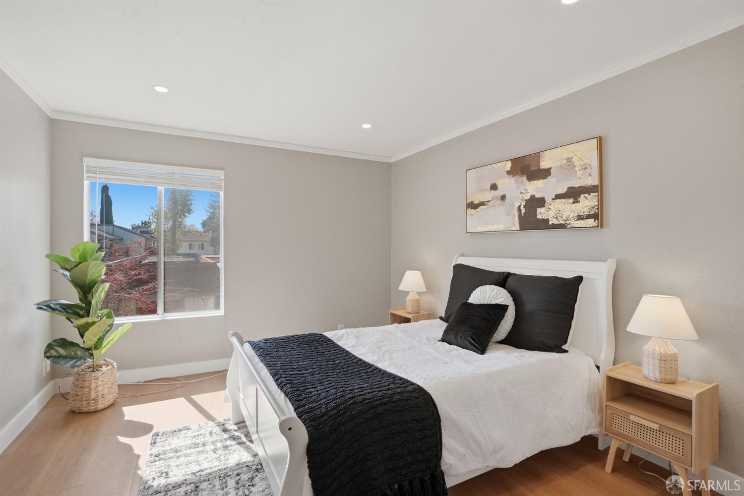 4081 Clayton Road, Unit 235 Concord, CA 94521 - Photo 14 of 27 a bedroom with bed and wooden floor