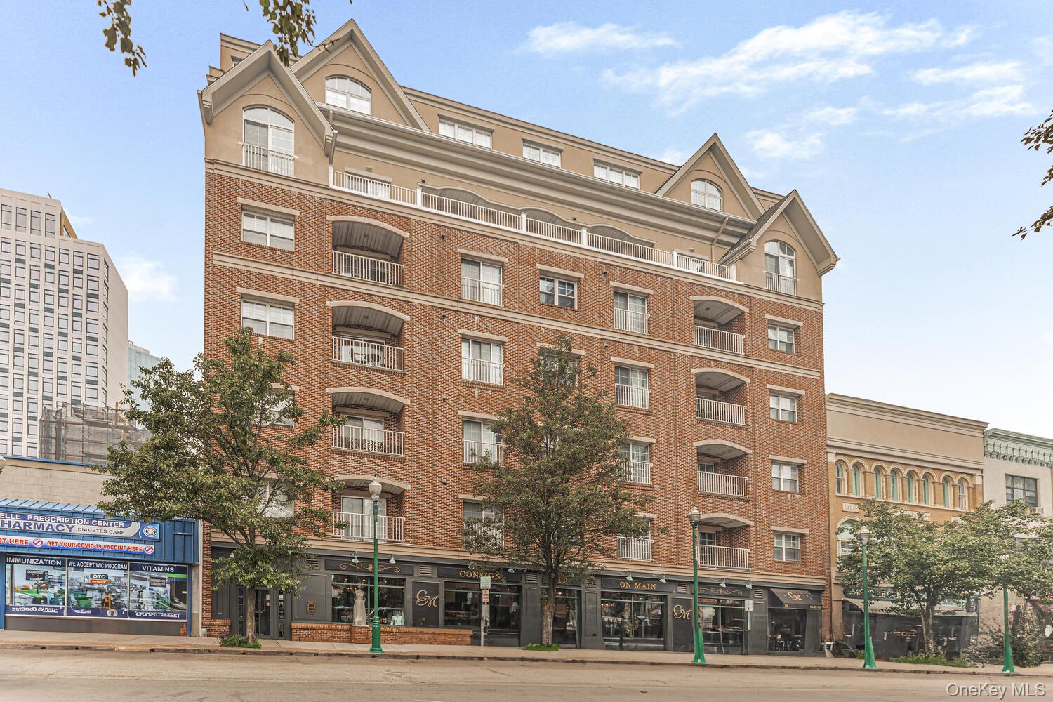 a front view of a building