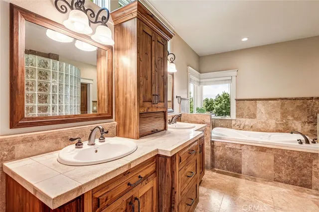 a bathroom with a sink and a bathtub