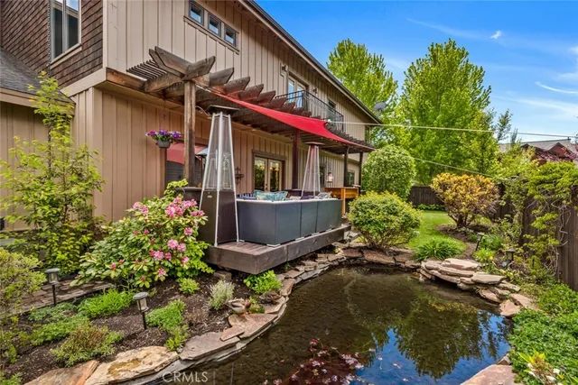 a backyard of a house with lots of green space