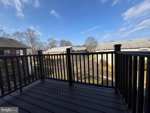 a view of wooden balcony