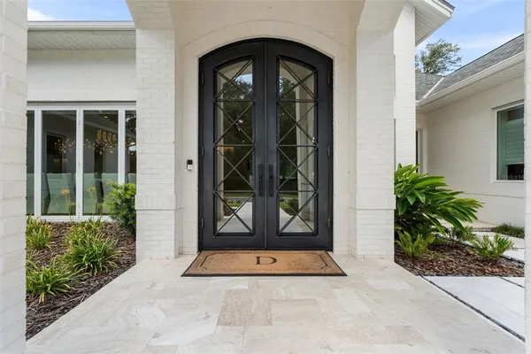 a view of dining table and chairs