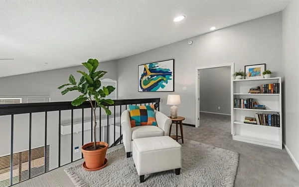 a living room with furniture