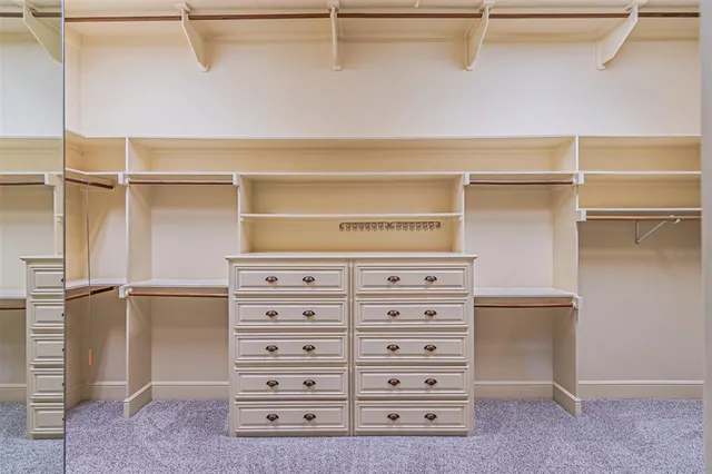 a close up view of a closet