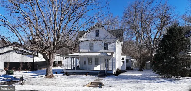 a front view of a building with street view