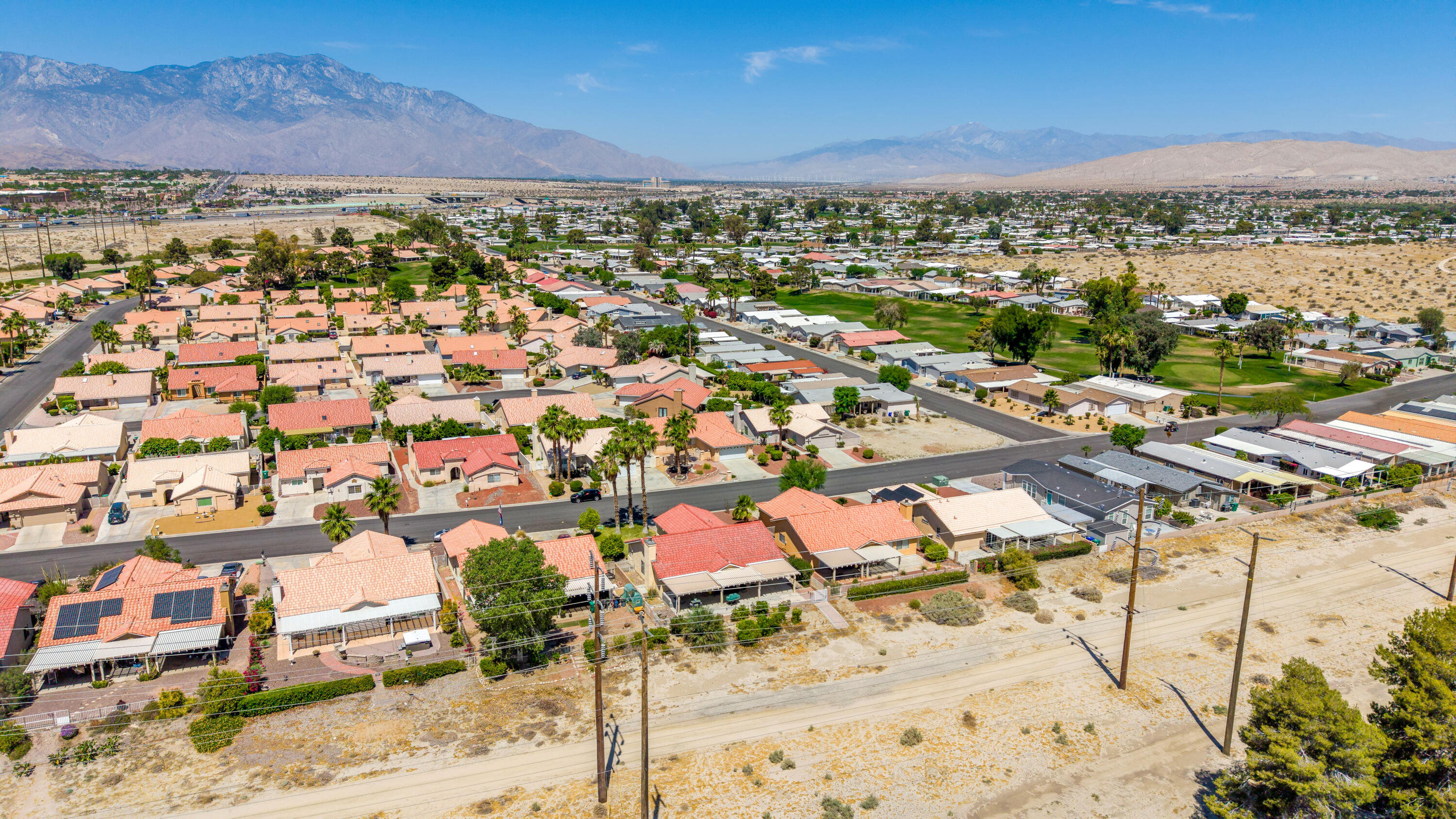 33860 Bell Road Thousand Palms, CA 92276 - Photo 54 of 56 an aerial view of residential houses with outdoor space