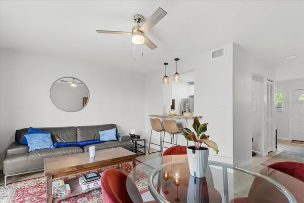 a living room with furniture