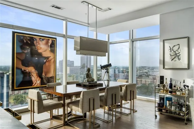 a view of a living room with a couch