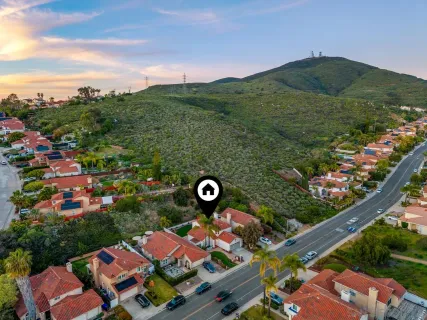 an aerial view of multiple house