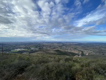 a view of city and mountain