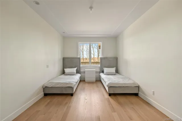 a view of wooden floor in an empty room