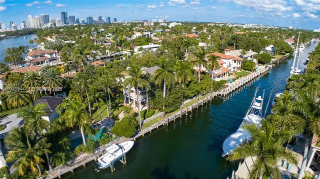 a view of a lake with a city
