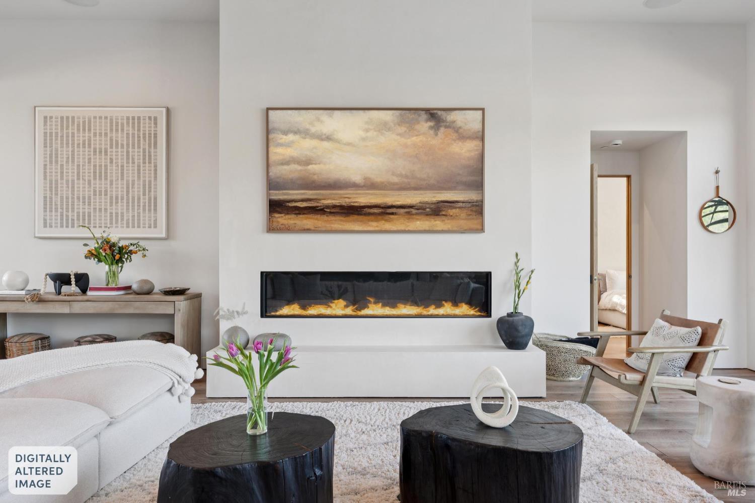 297 Seadrift Road Stinson Beach, CA 94970 - Photo 25 of 68 a living room with furniture and a fireplace