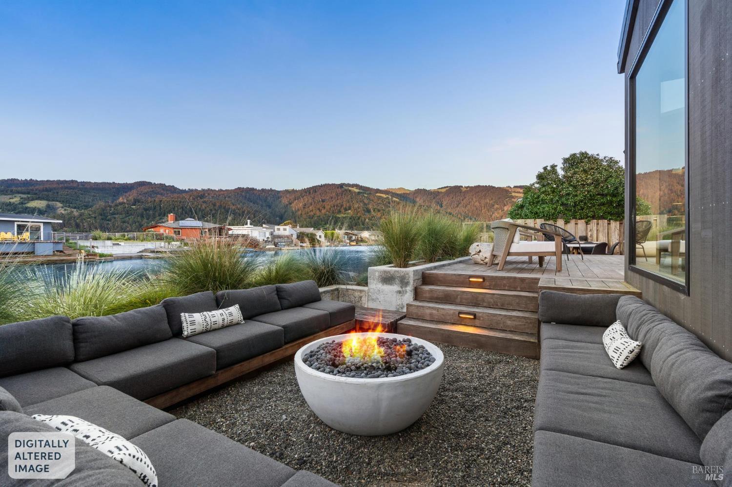 297 Seadrift Road Stinson Beach, CA 94970 - Photo 56 of 68 a view of a terrace with couches and a potted plant