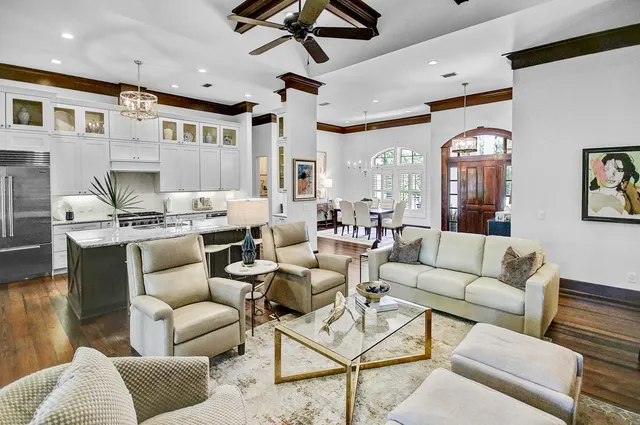 a living room with furniture