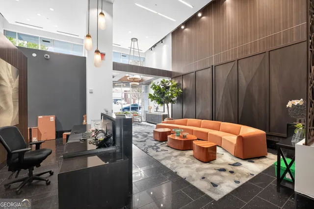 a outdoor space with patio furniture and potted plants