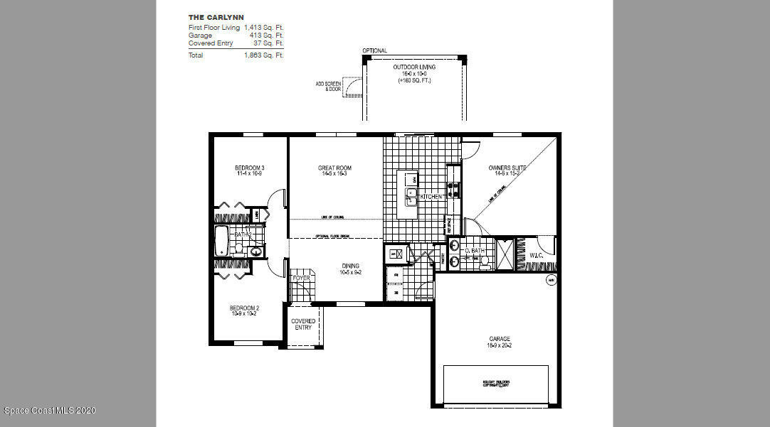 911 Raleigh Road Southeast Palm Bay, FL 32909 - Photo 21 of 21 Carlynn Floor Plan