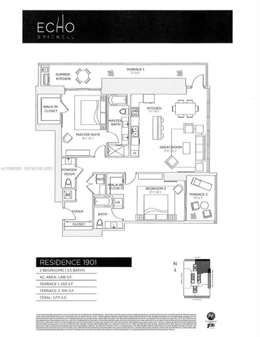 $1,550,000 | 1451 Brickell Avenue, Unit 1901, Miami, FL 33131