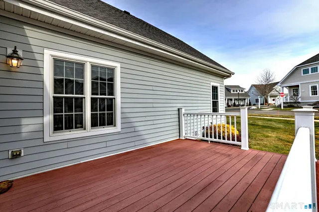 a view of a house with a large window