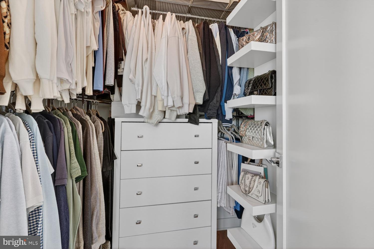 37 L Street Southeast, Unit 802 Washington, DC 20003 - Photo 11 of 23 a view of walk in closet with clothes and shoes