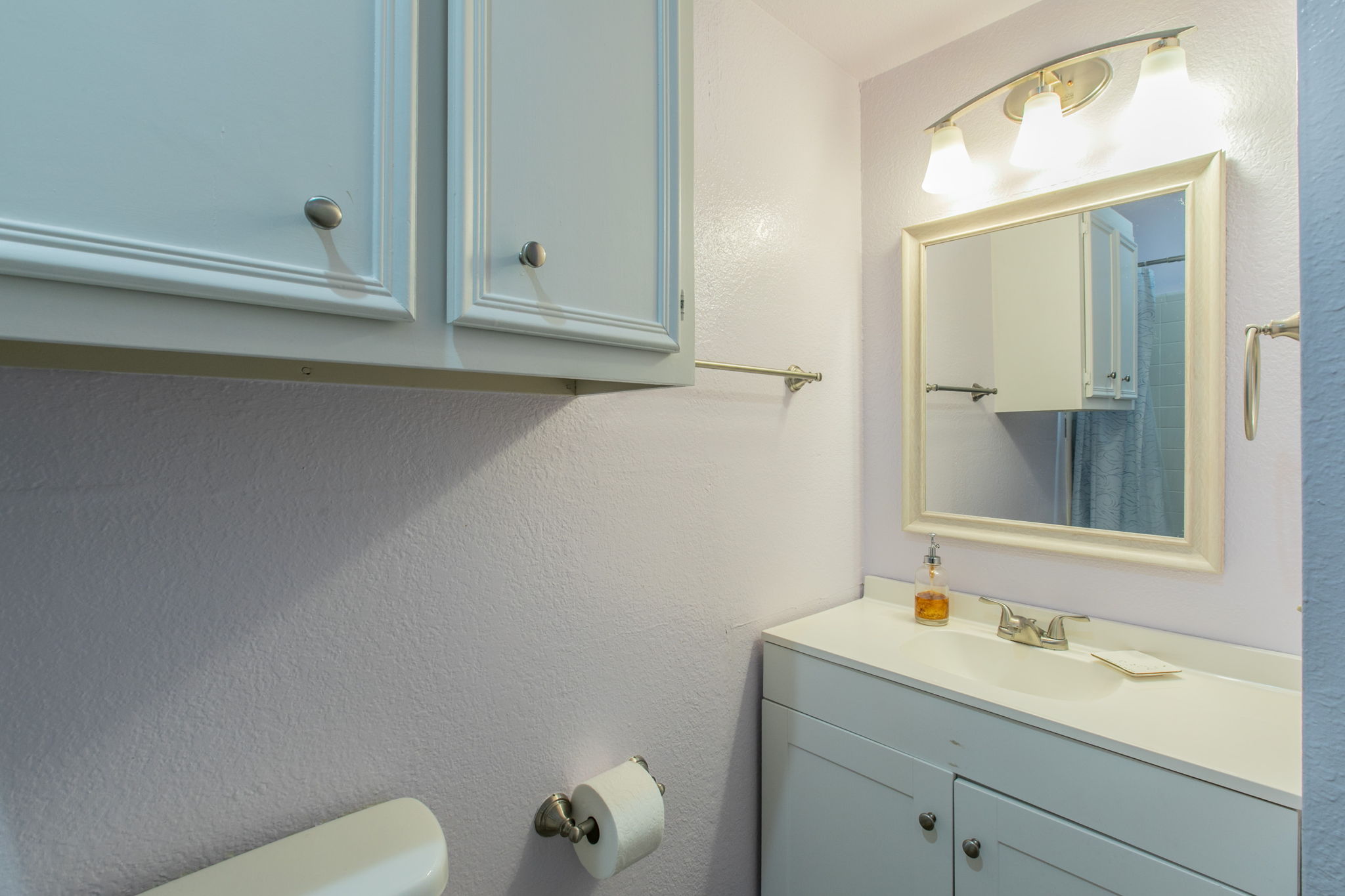 1005 North LBJ Drive, Unit B2 San Marcos, TX 78666 - Photo 12 of 19 a bathroom with a sink vanity and toilet