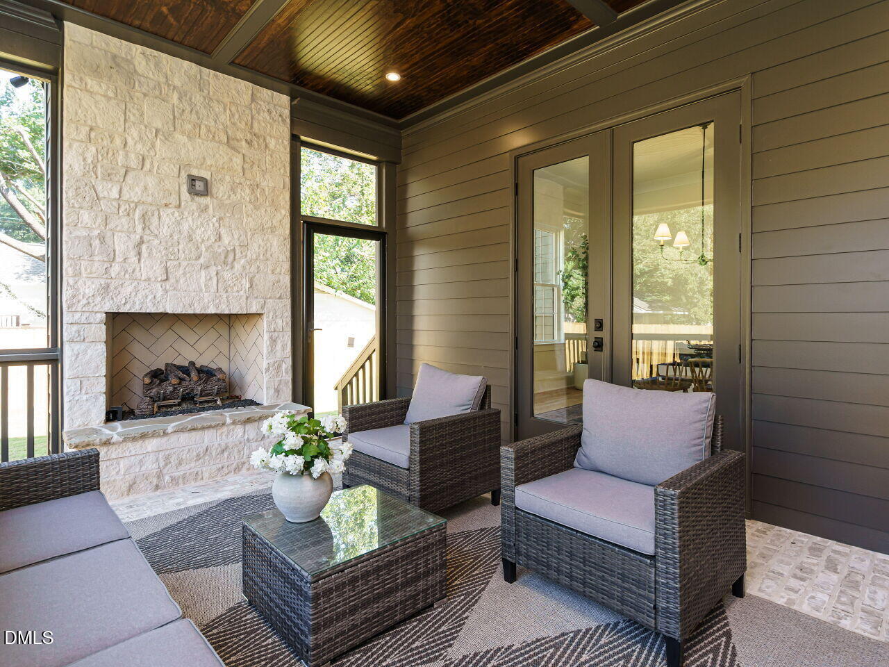 627 Georgetown Road Raleigh, NC 27608 - Photo 19 of 44 a living room with furniture and a fireplace