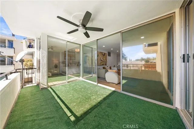 a living room with yard