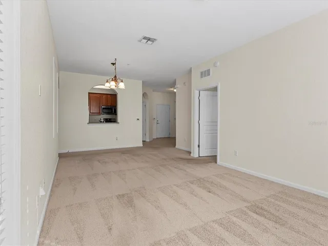 a view of a livingroom with an empty space