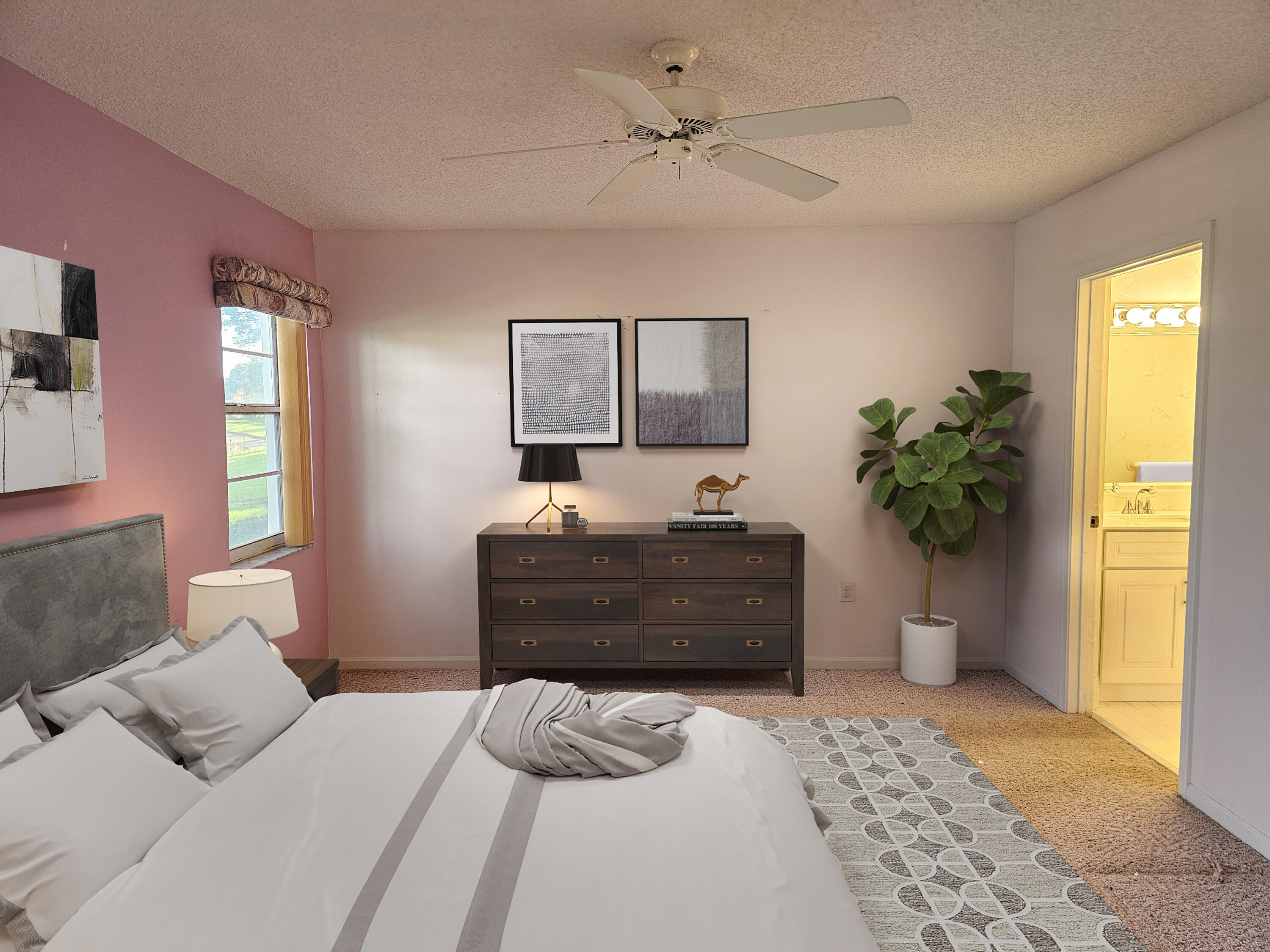 9963 Seacrest Circle, Unit 101 Boynton Beach, FL 33437 - Photo 15 of 27 a bedroom with a bed potted plant and a window