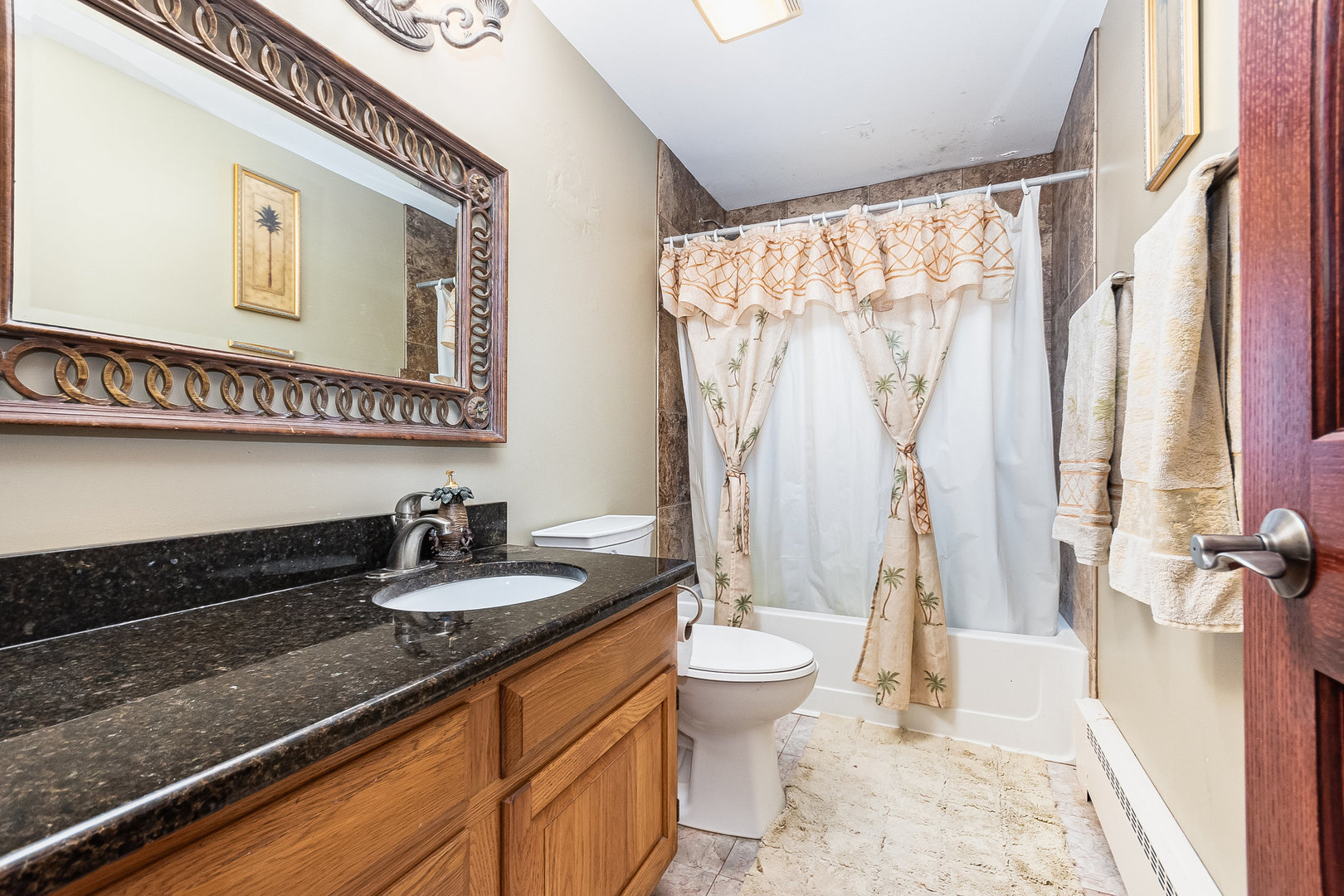 2207 Jericho Road Aurora, IL 60506 - Photo 13 of 18 a bathroom with a granite countertop sink and a mirror
