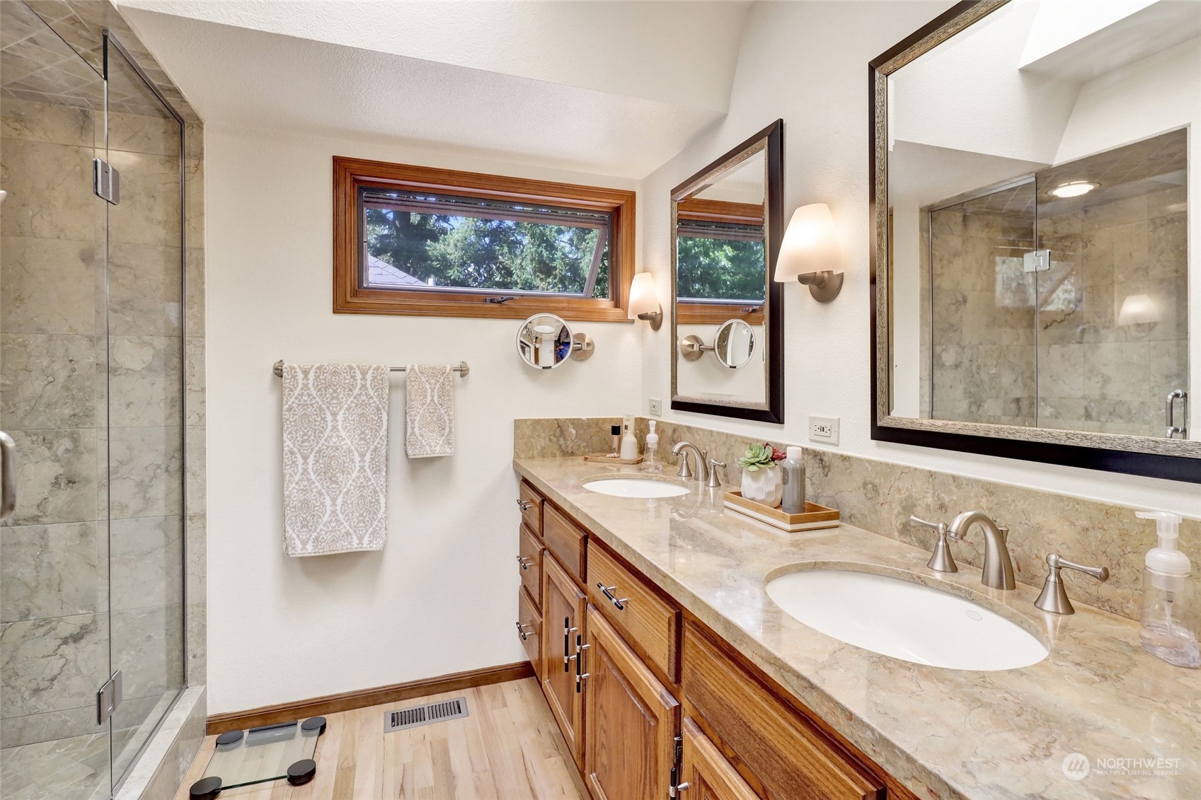 1261 Central Road Everson, WA 98247 - Photo 23 of 40 a bathroom with a double vanity sink mirror and double
