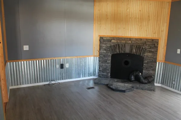 an empty room with closet