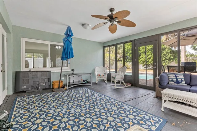 a living room with furniture