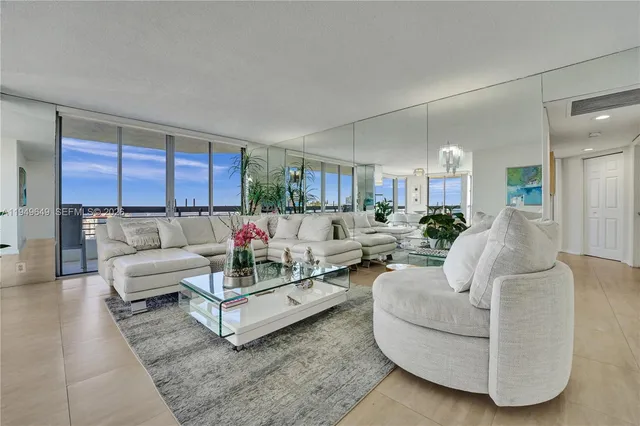 a living room with furniture