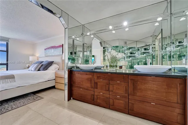 a view of a large multi story building in front of a building