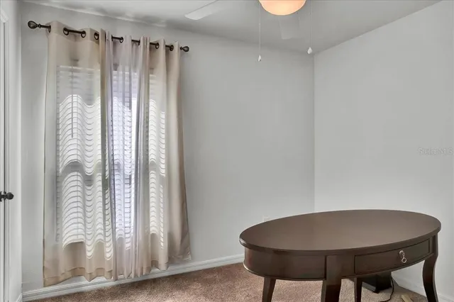 a view of a garage with rack and bicycle