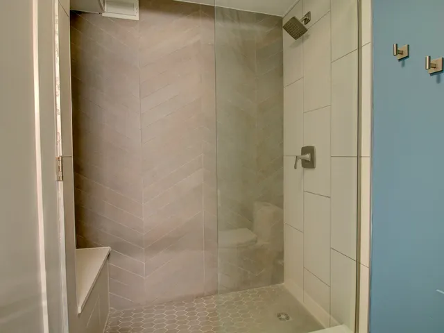 a bathroom with a shower