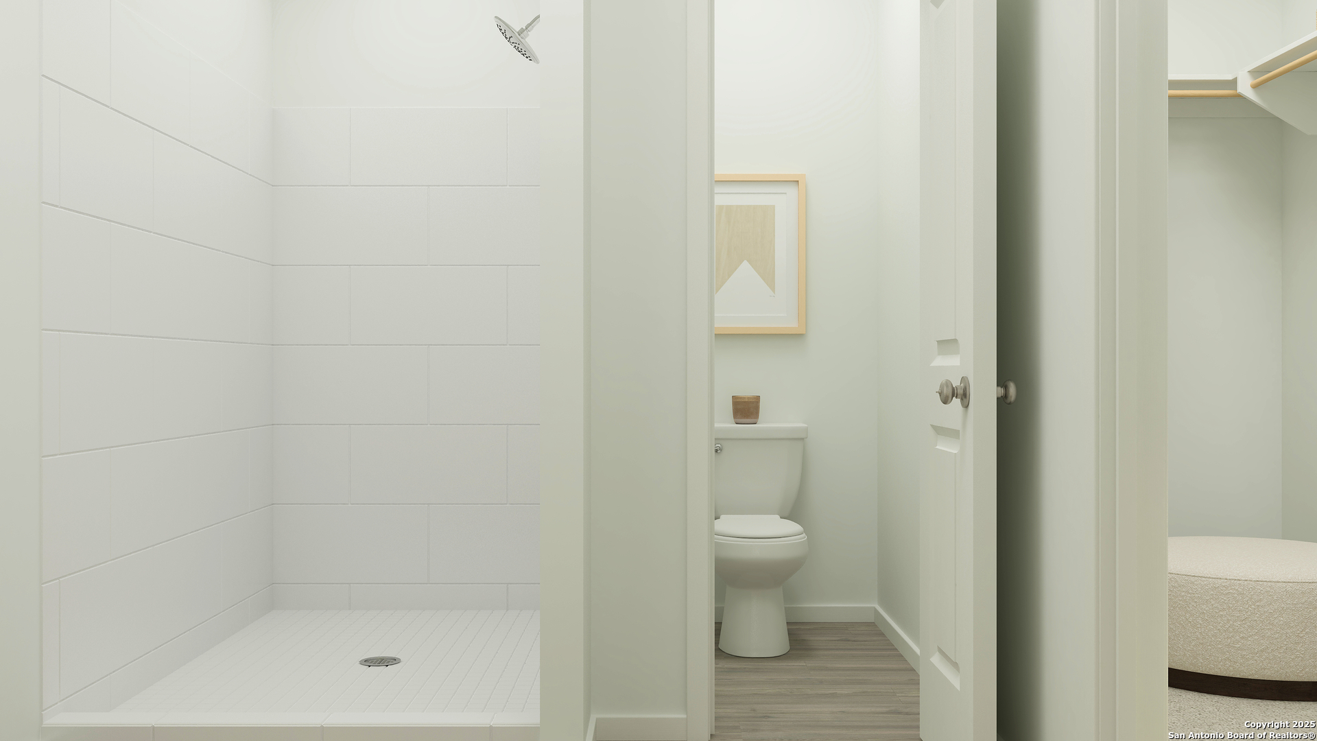 152 Rawhide Ridge Pleasanton, TX 78064 - Photo 15 of 26 a bathroom with a granite countertop toilet and a shower