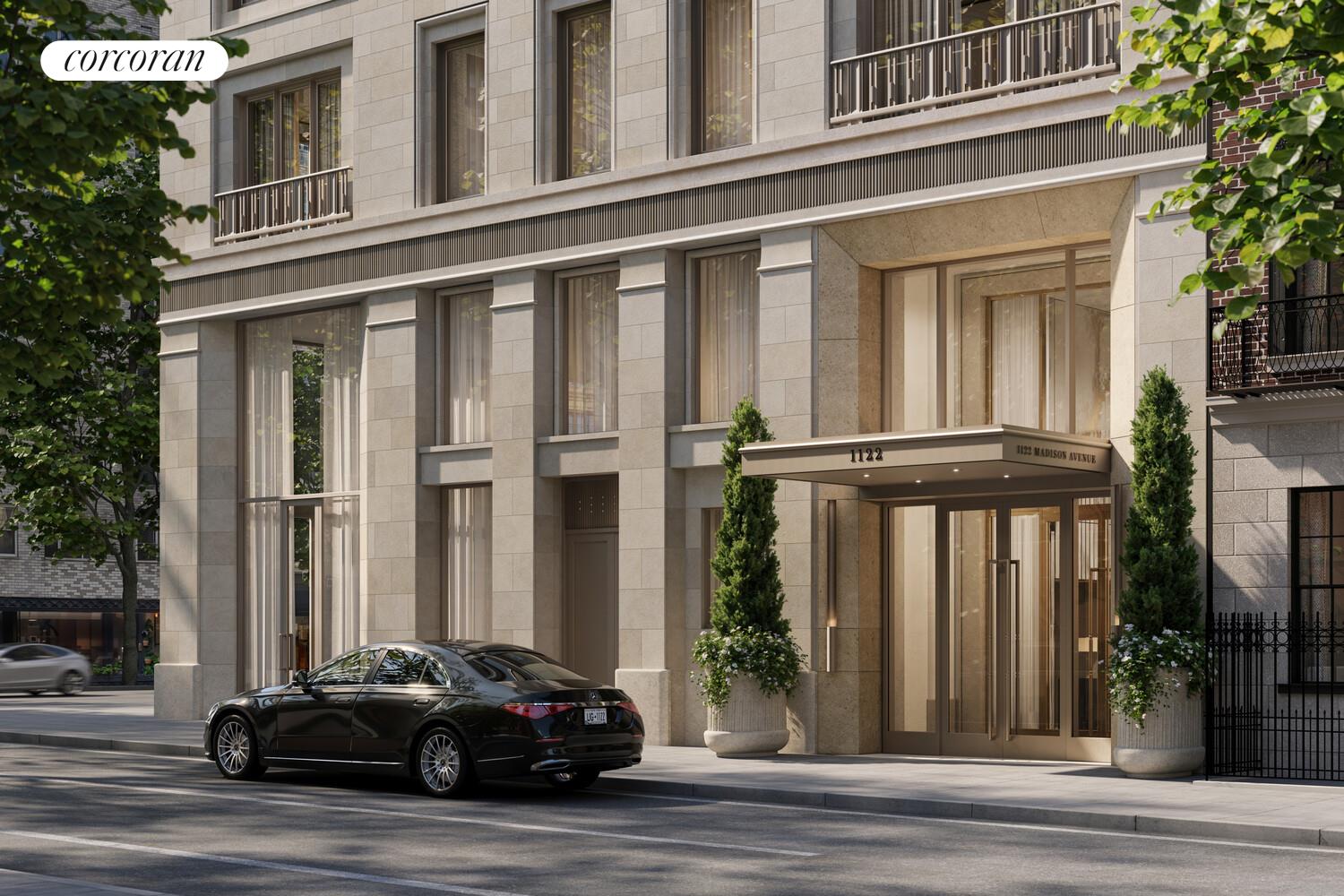 a car parked in front of a building