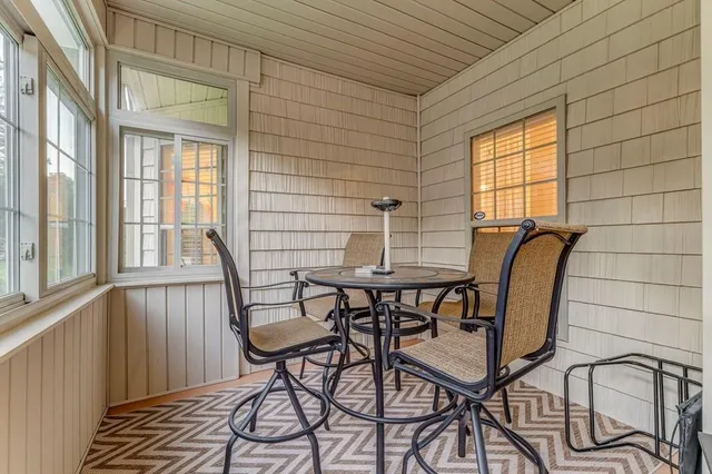 a aerial view of a house with garden
