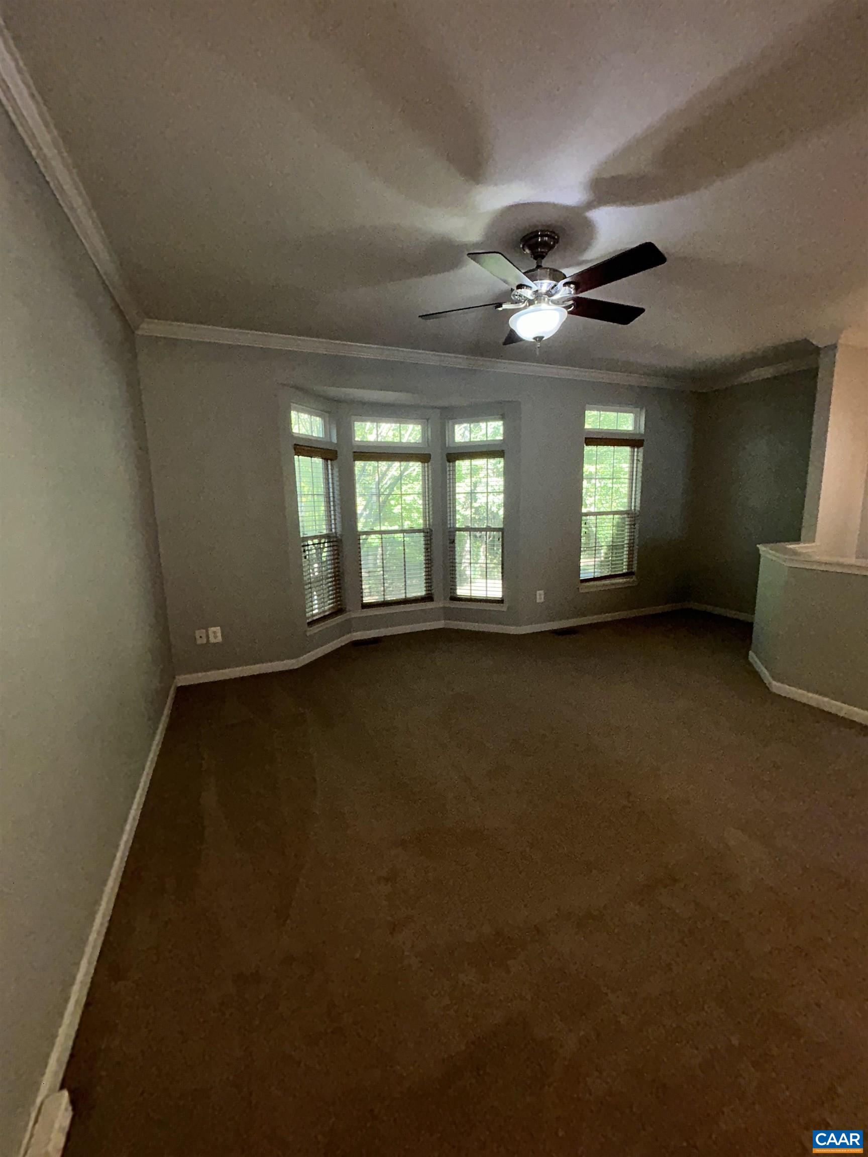 910 Rainier Road Charlottesville, VA 22903 - Photo 29 of 43 an empty room with chandelier fan and windows