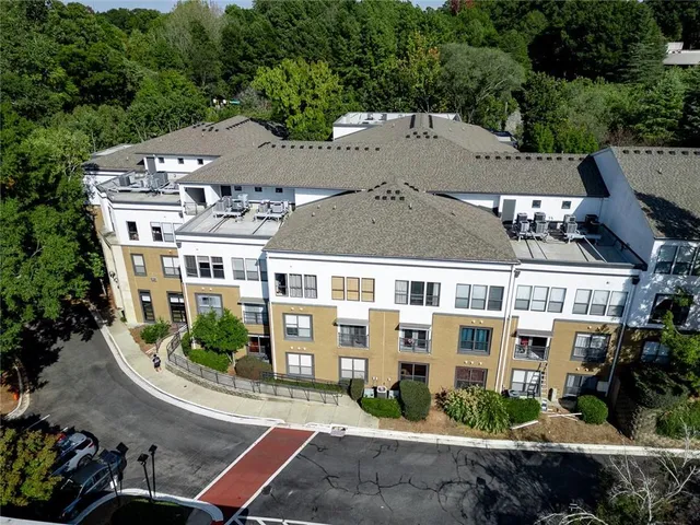 a view of a balcony from a window